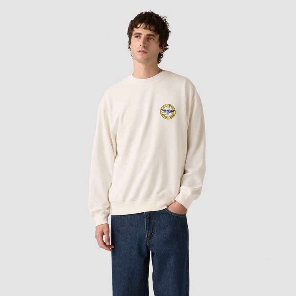 Levi's Men's Relaxed Fit Crewneck Sweatshirt - Off-White L